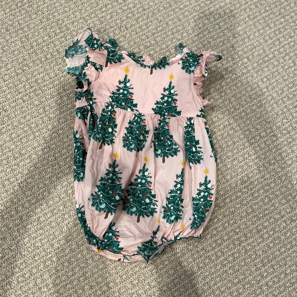 Pink Chicken Christmas Bubble size 2T